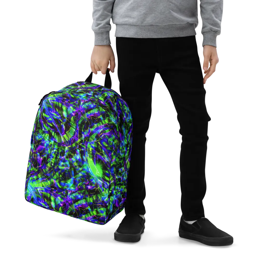 Acid Rainforest on Minimalist Backpack — Zoomed-in