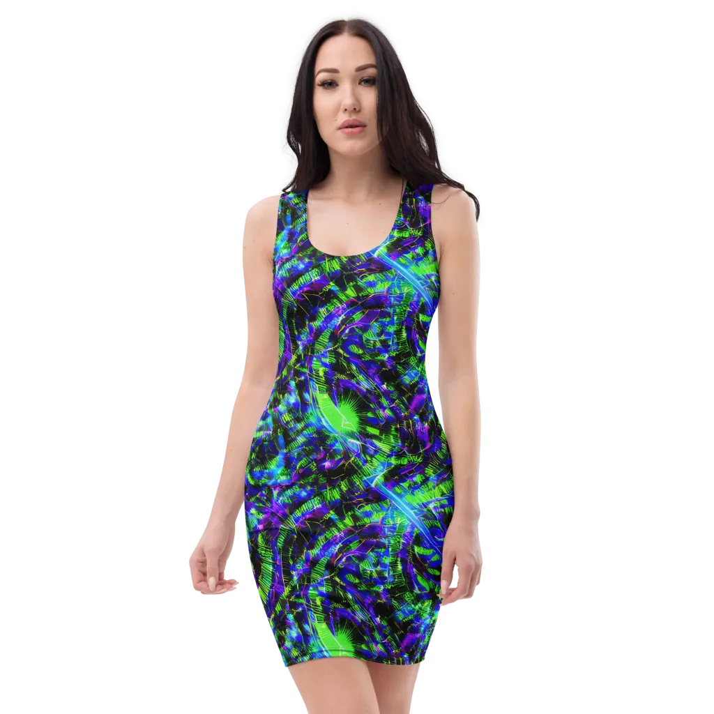 Acid Rainforest on Bodycon Dress — Front