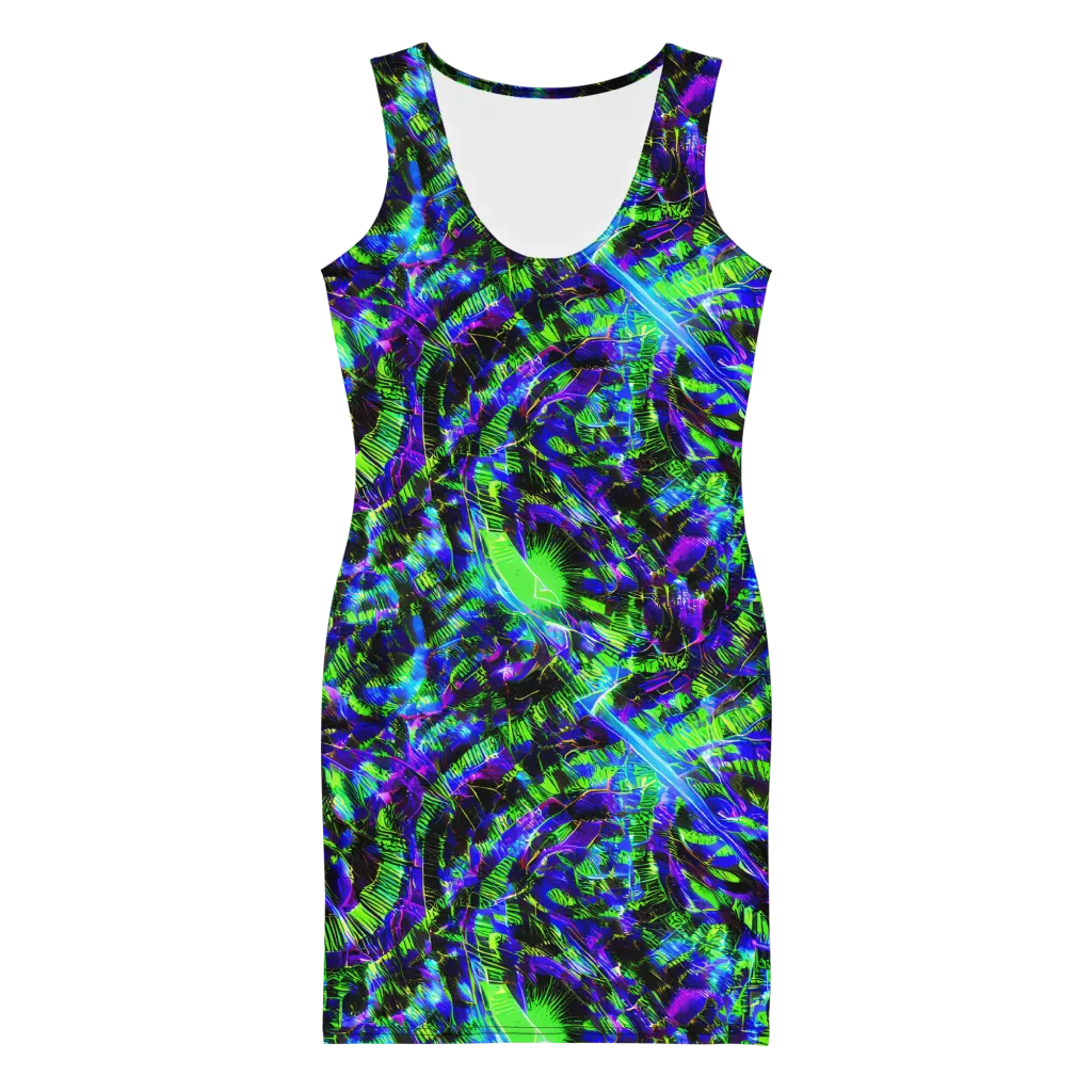 Acid Rainforest on Bodycon Dress — Front