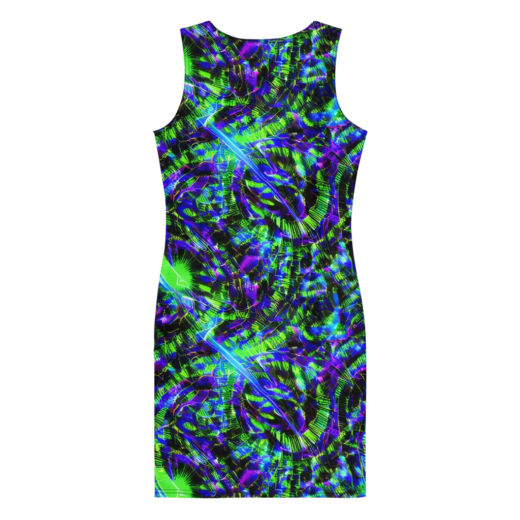Acid Rainforest on Bodycon Dress — Back