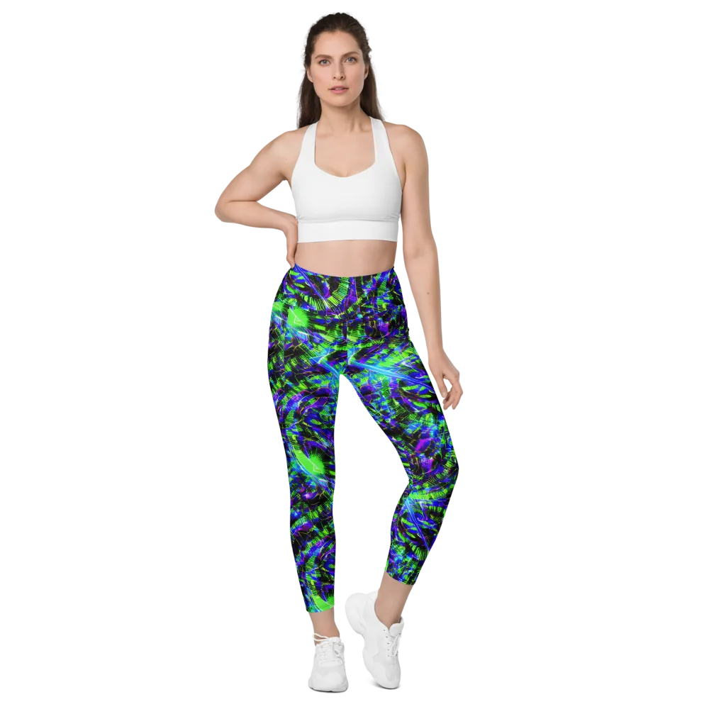 Acid Rainforest on Leggings with Pockets — Front