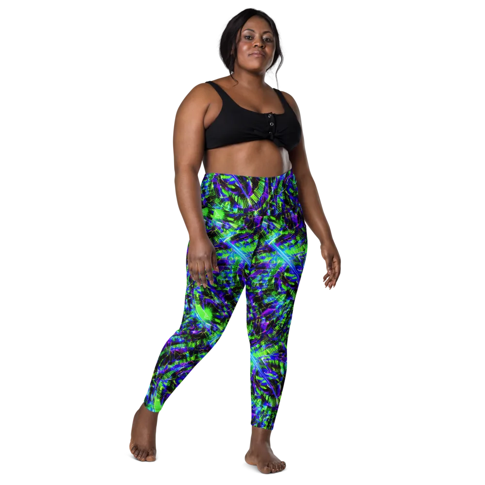 Acid Rainforest on Leggings with Pockets — Front