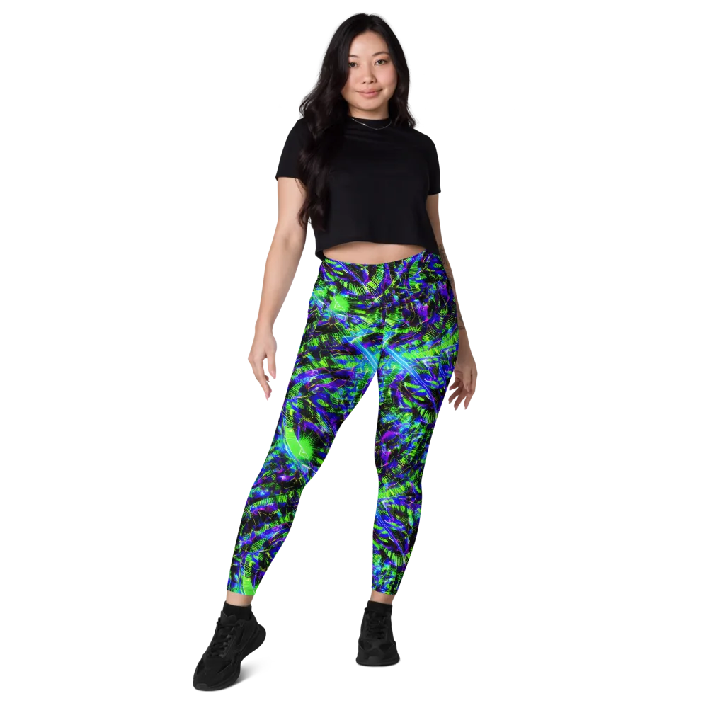 Acid Rainforest on Leggings with Pockets — Front