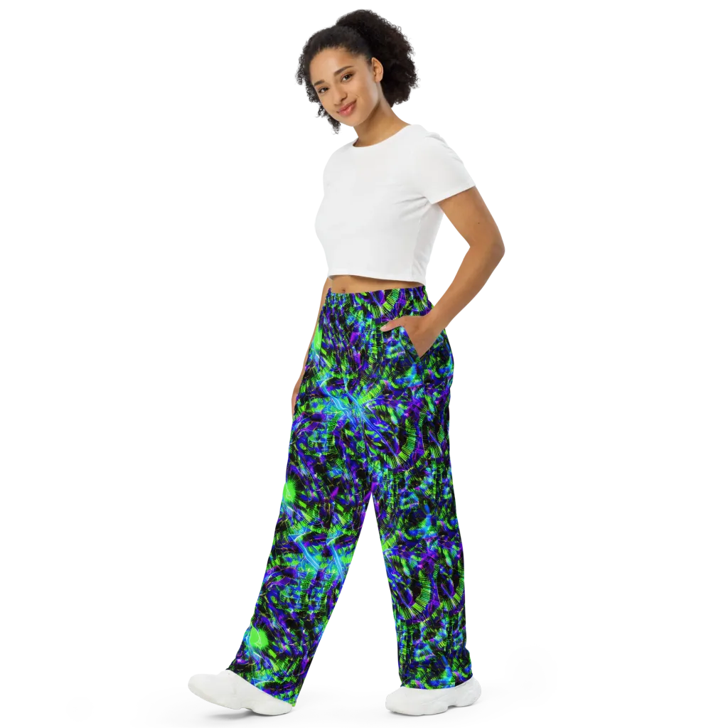 Acid Rainforest on Wide-Leg Pants — Left Front