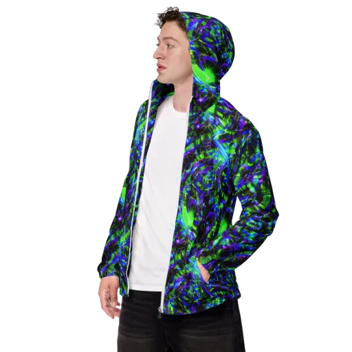 Acid Rainforest on a Men's Windbreaker