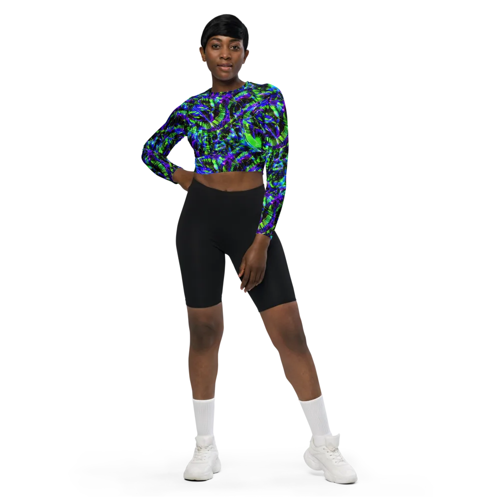 Acid Rainforest on Long Sleeve Crop Top — Front