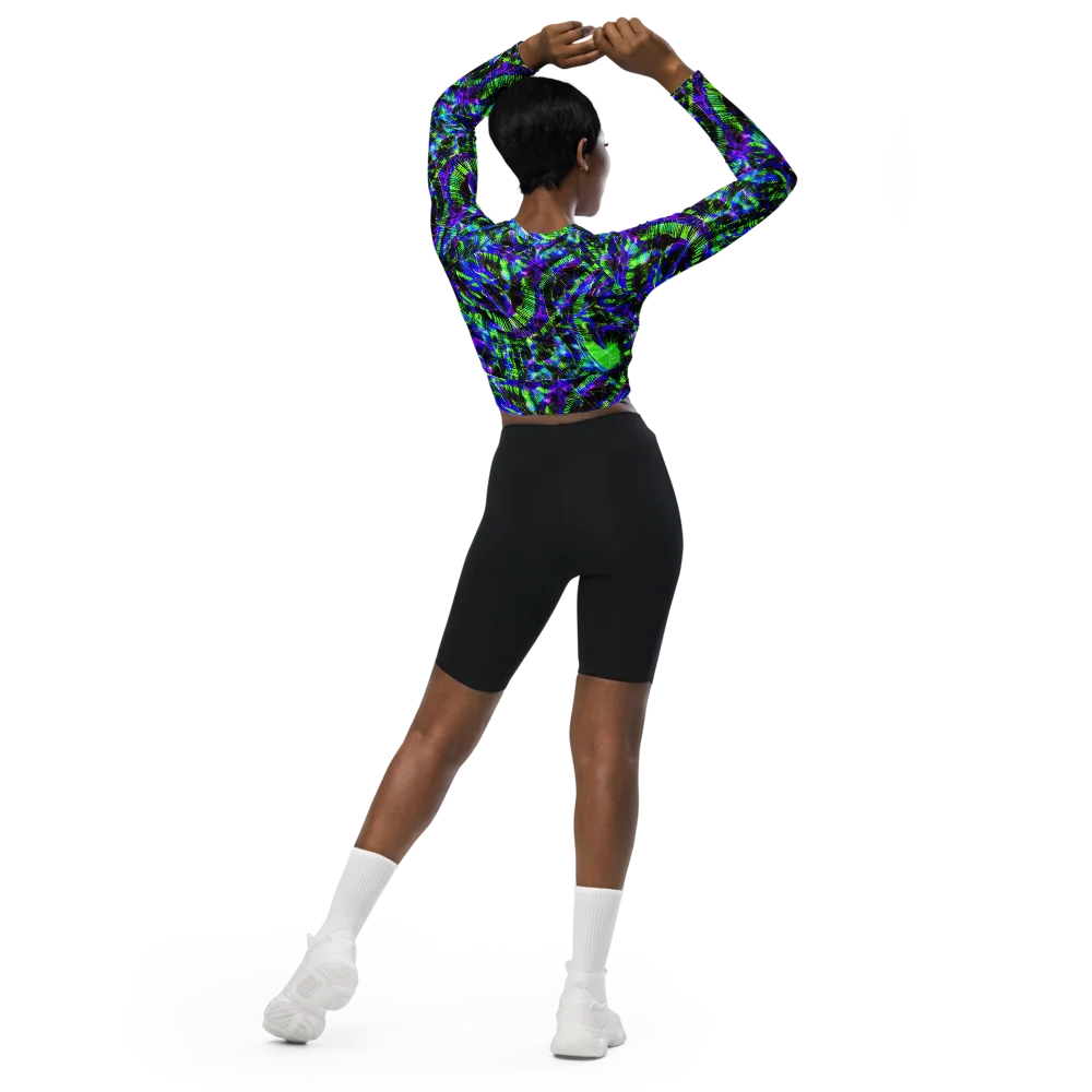 Acid Rainforest on Long Sleeve Crop Top — Back
