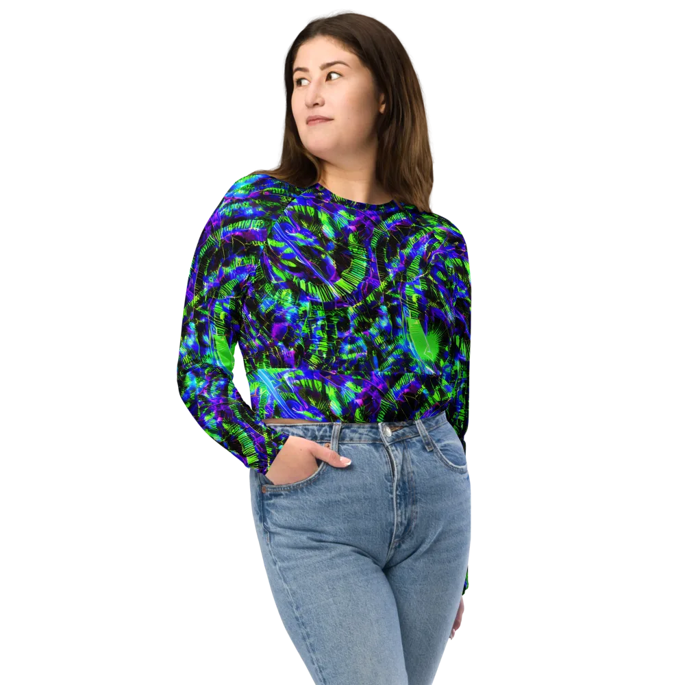 Acid Rainforest on Long Sleeve Crop Top — Front