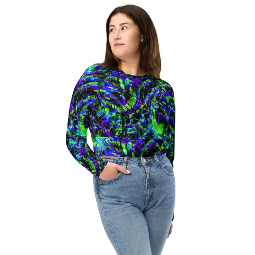 Acid Rainforest on a Long Sleeve Crop Top