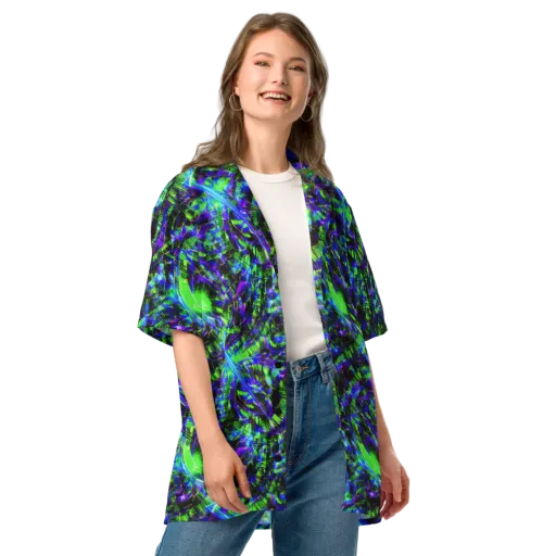 Acid Rainforest on a Button Shirt