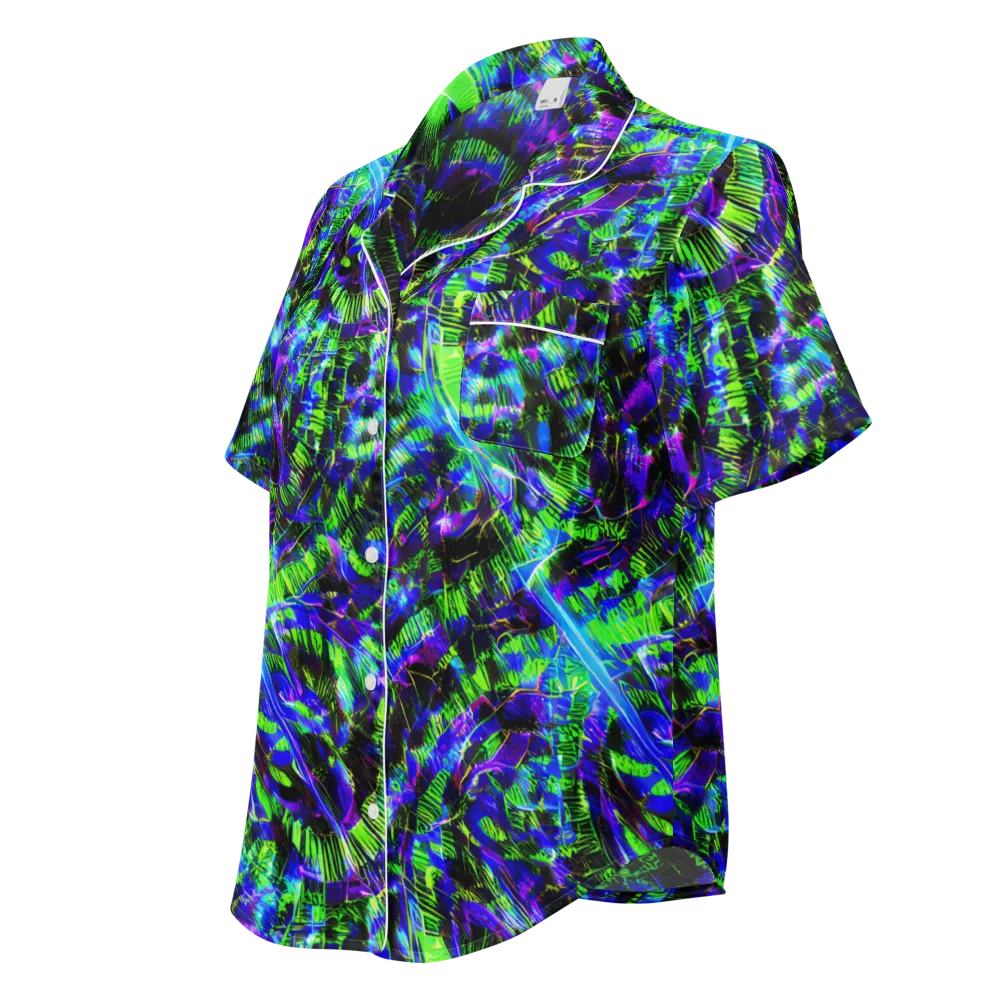 Acid Rainforest on Women's Short Sleeve Pajama Top — Left Front