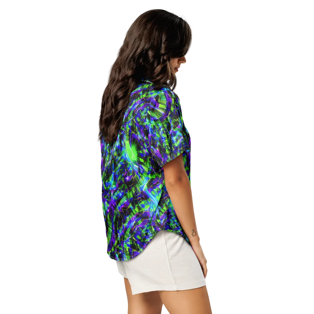 Acid Rainforest on Women's Short Sleeve Pajama Top — Right Back
