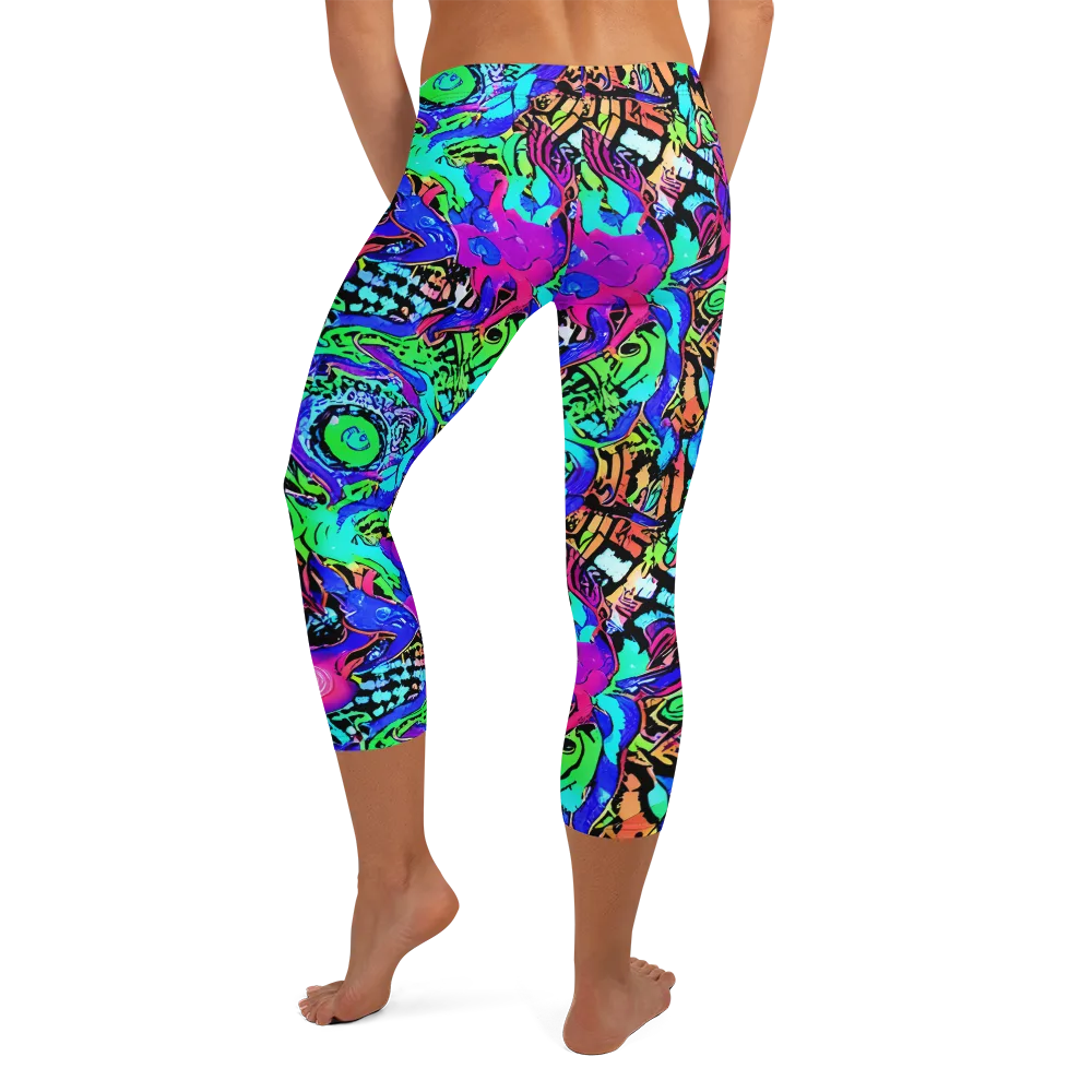 Hypercolor Jungle on Capri Leggings — Back
