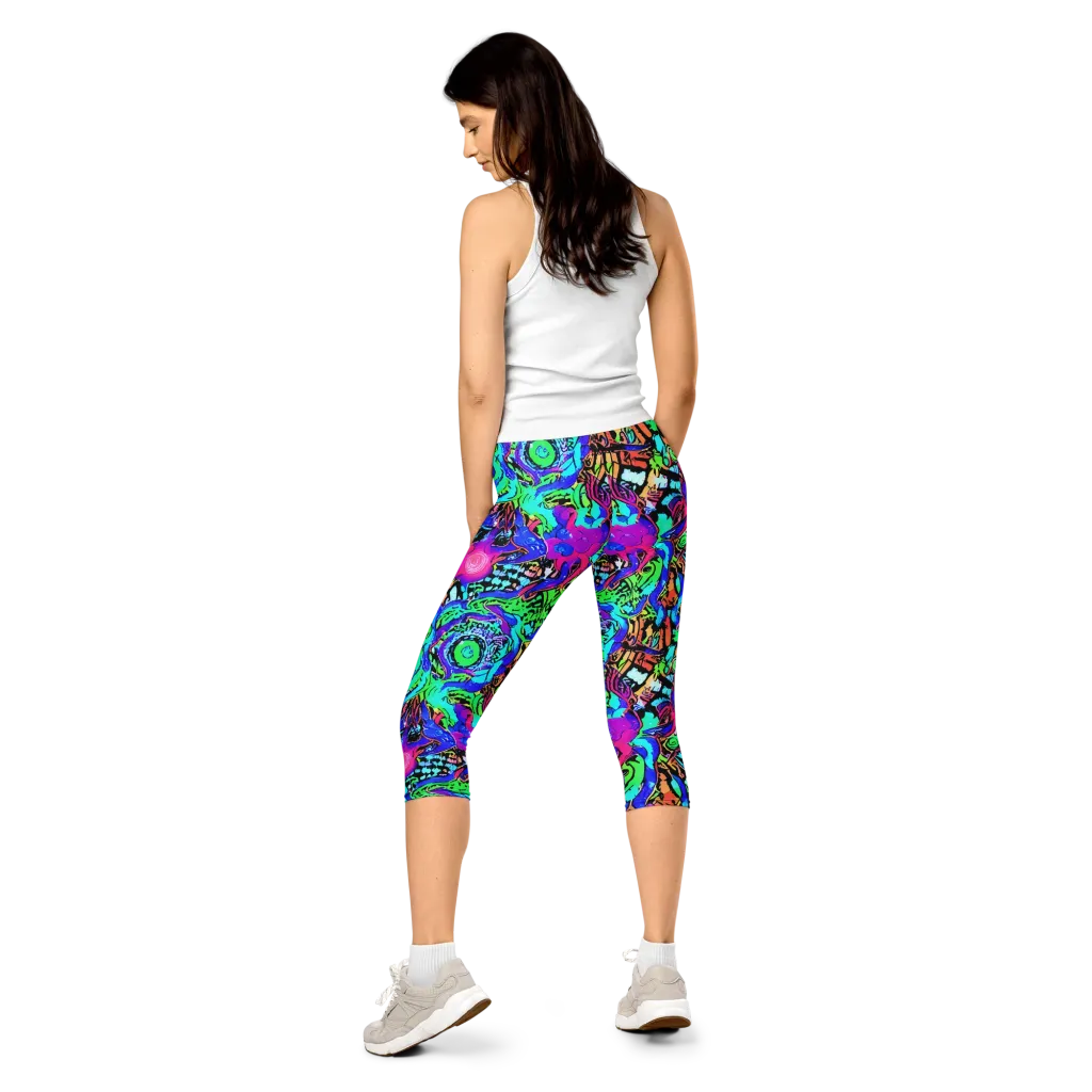 Hypercolor Jungle on Capri Leggings — Back