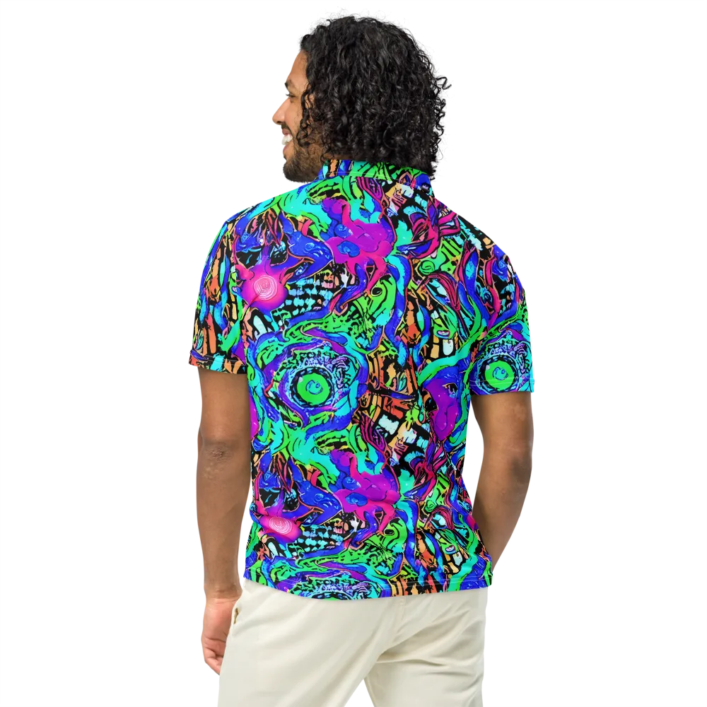 Hypercolor Jungle on Men's Slim Fit Polo Shirt — Back