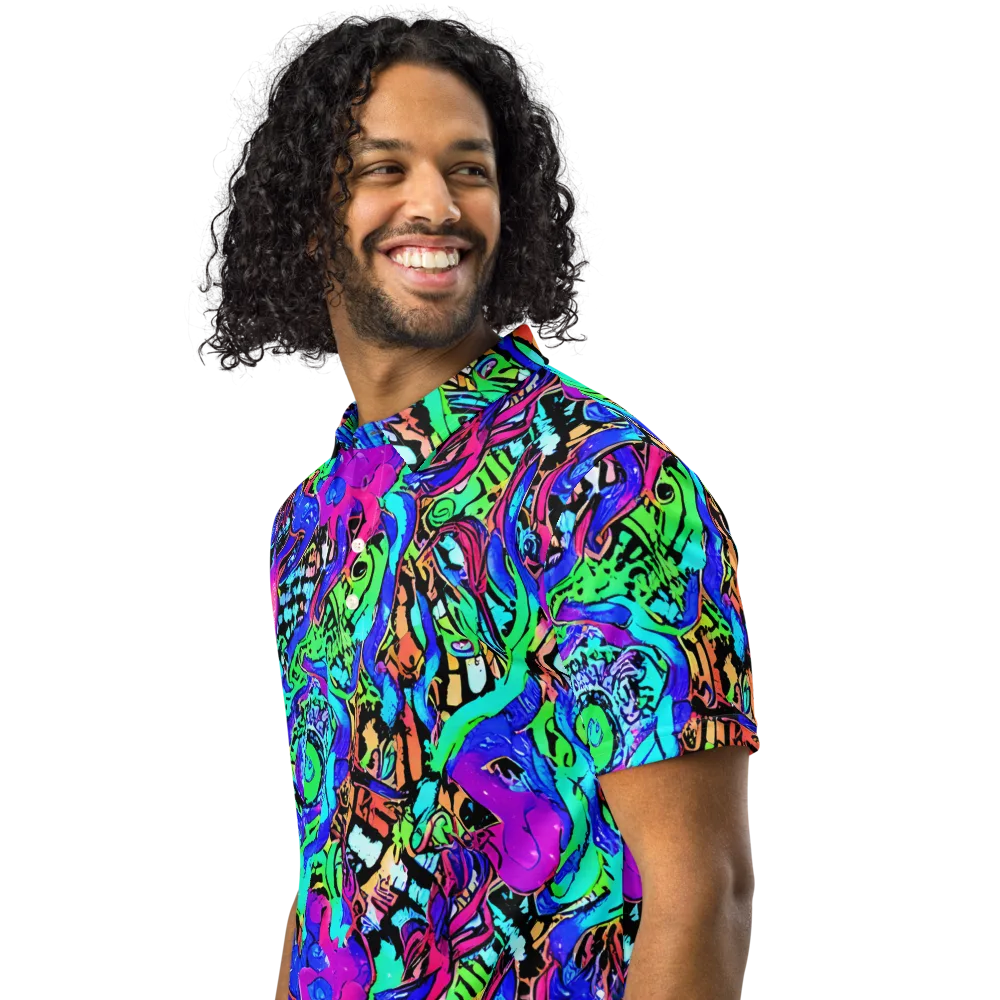 Hypercolor Jungle on Men's Slim Fit Polo Shirt — Left Front