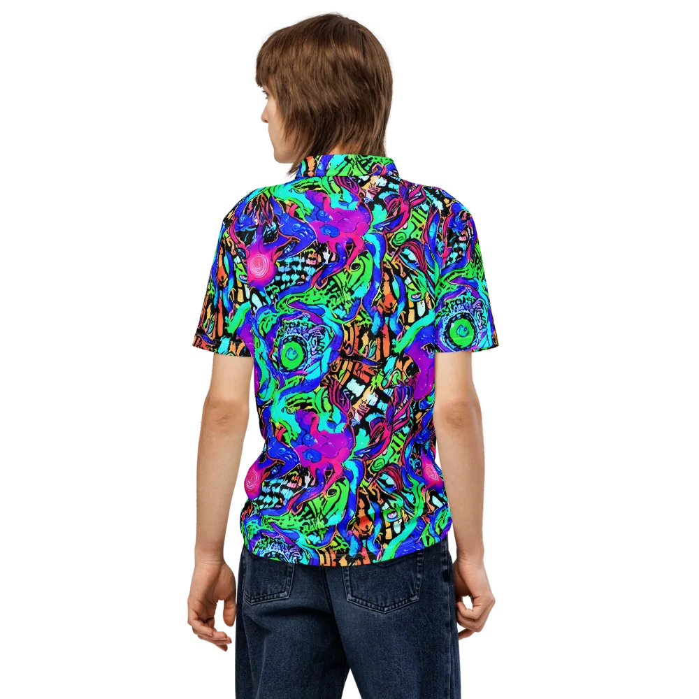 Hypercolor Jungle on Men's Slim Fit Polo Shirt — Back