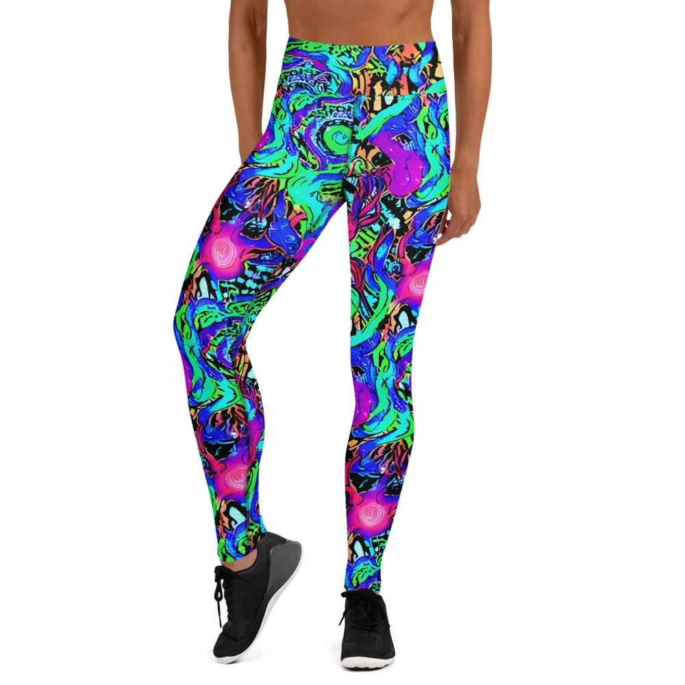 Hypercolor Jungle on Yoga Leggings — Front