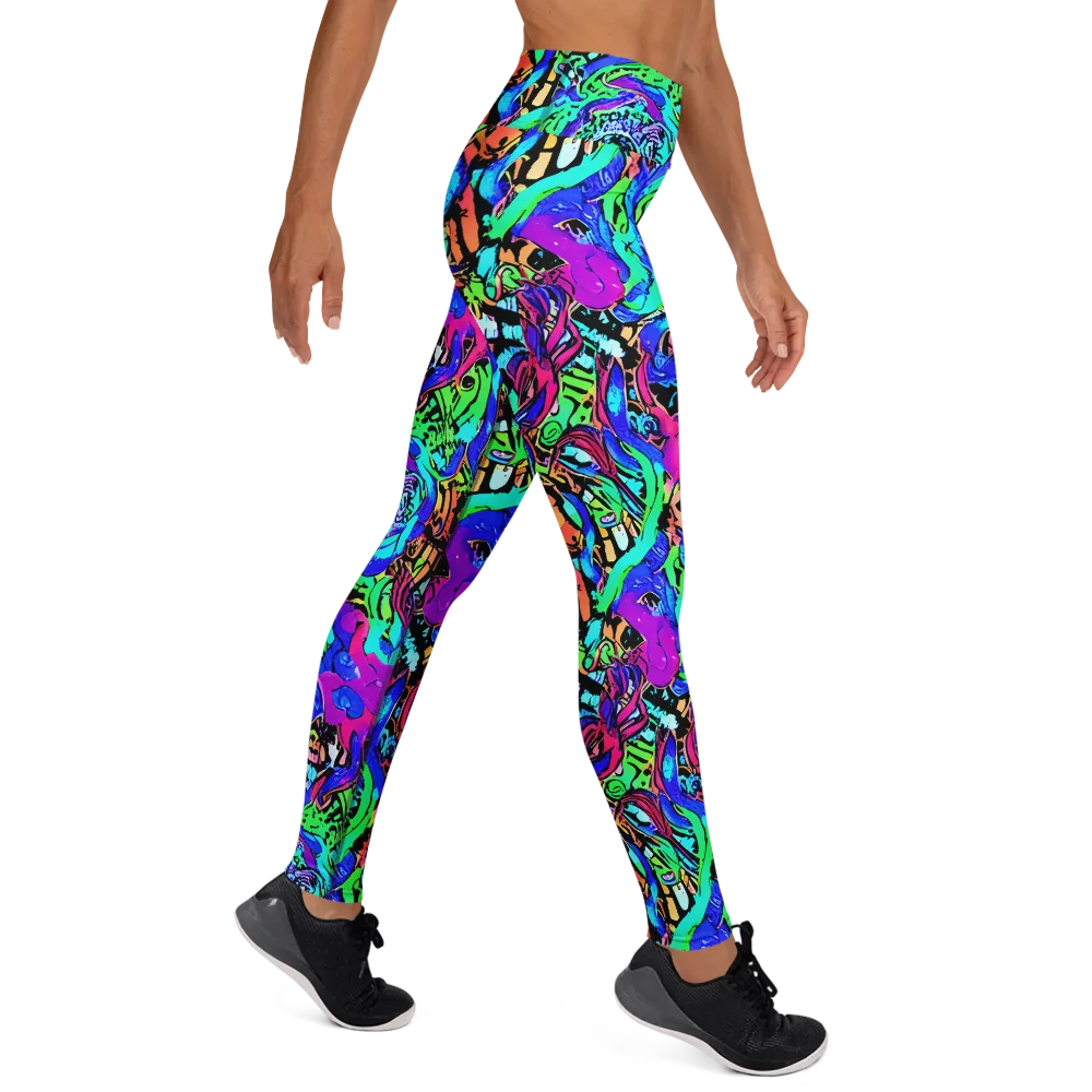 Hypercolor Jungle on Yoga Leggings — Right