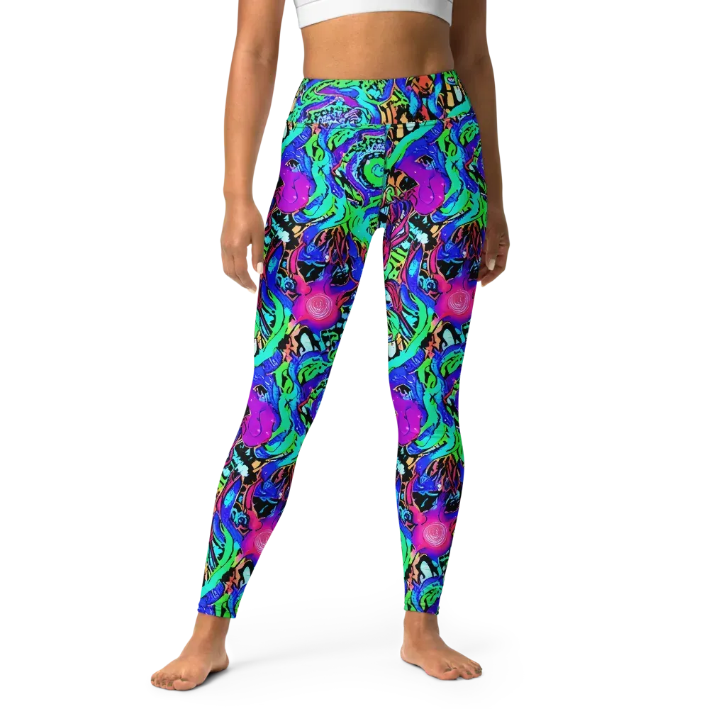 Hypercolor Jungle on Yoga Leggings — Front