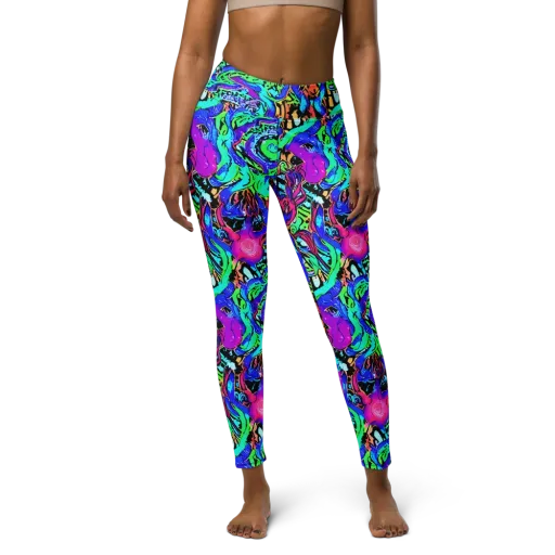 Hypercolor Jungle on a Yoga Leggings