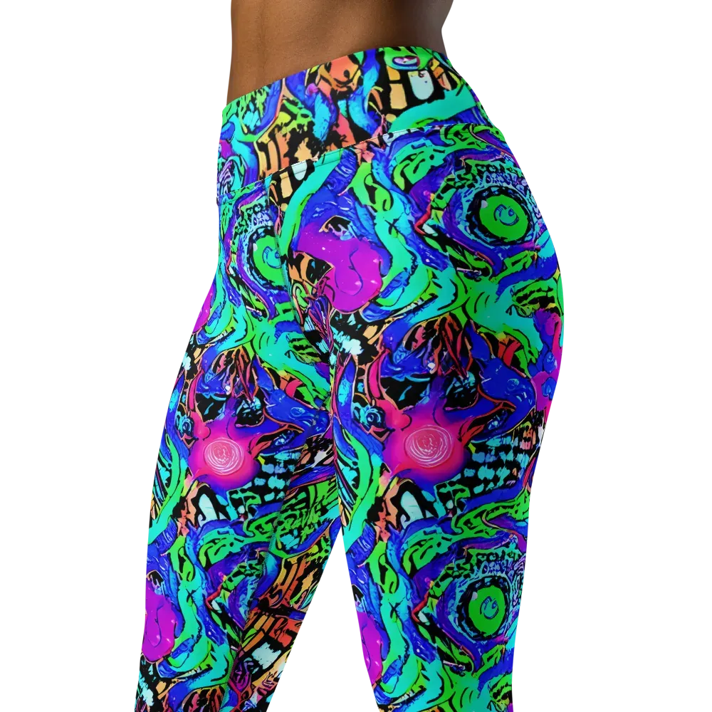 Hypercolor Jungle on Yoga Leggings — Left Front