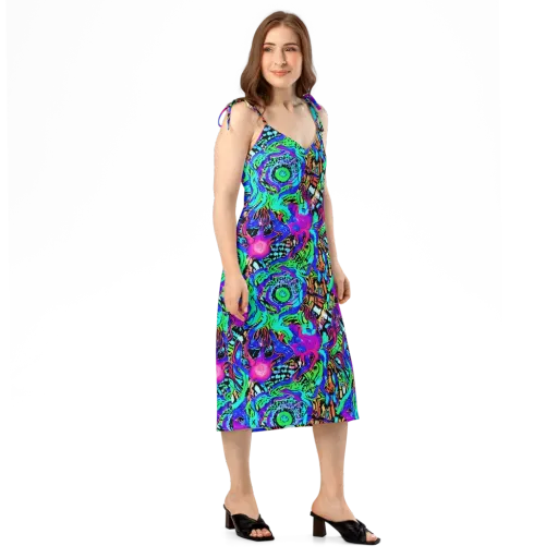 Hypercolor Jungle on a Slip Dress
