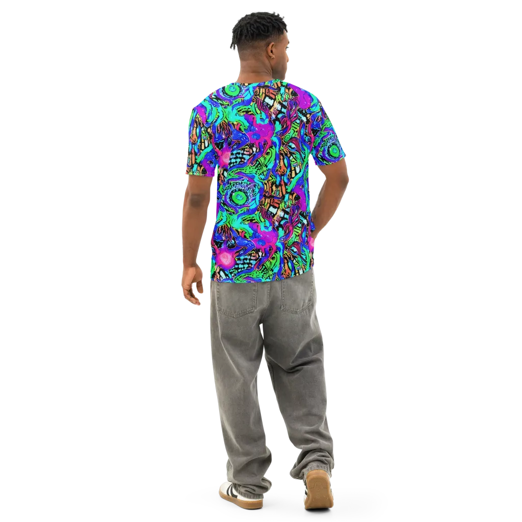 Hypercolor Jungle on Men's Cotton Crew Neck T-Shirt — Back