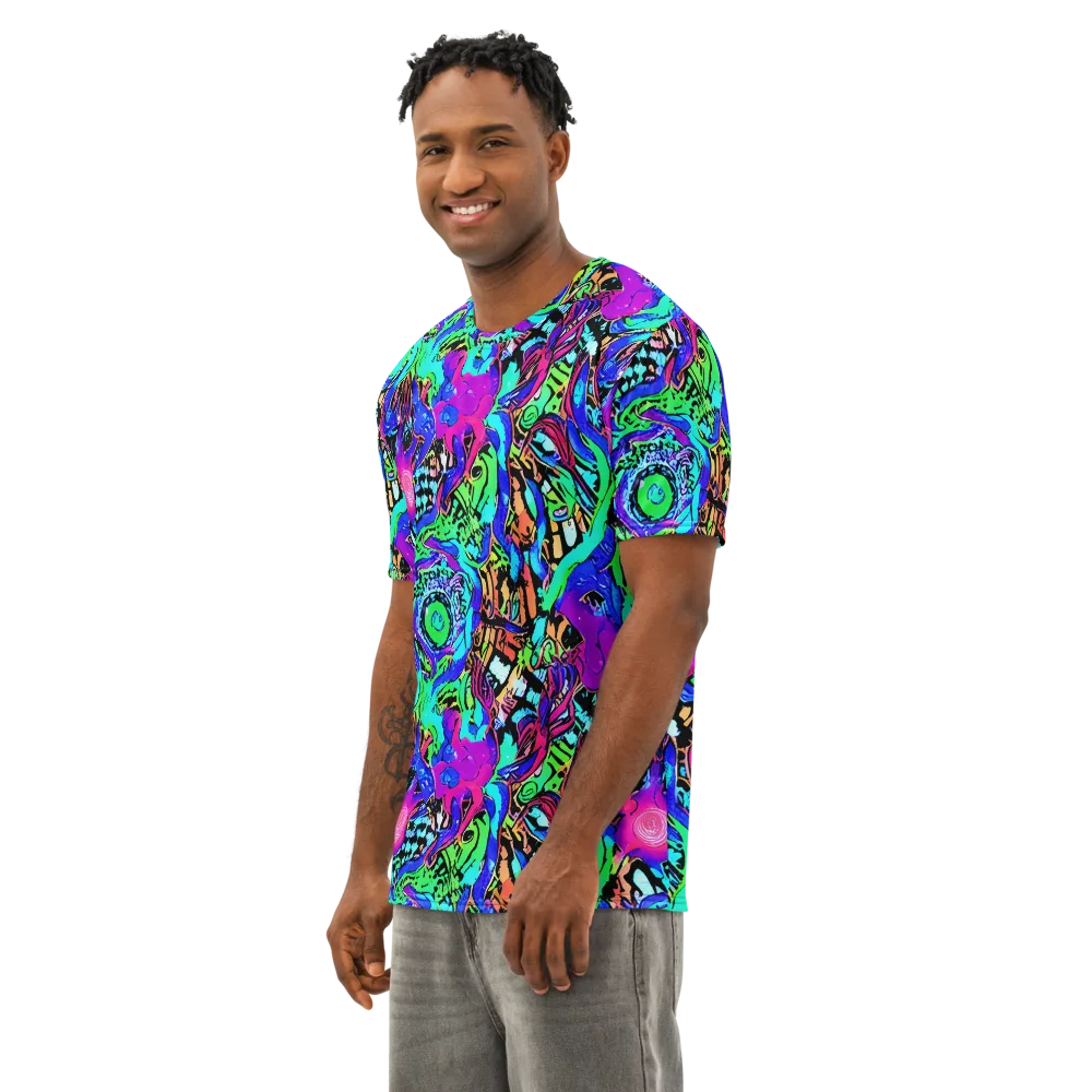 Hypercolor Jungle on Men's Cotton Crew Neck T-Shirt — Left Front