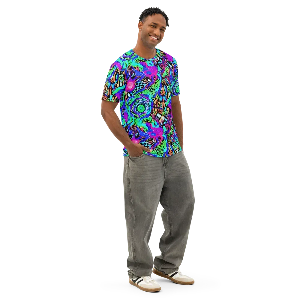 Hypercolor Jungle on Men's Cotton Crew Neck T-Shirt — Right Front