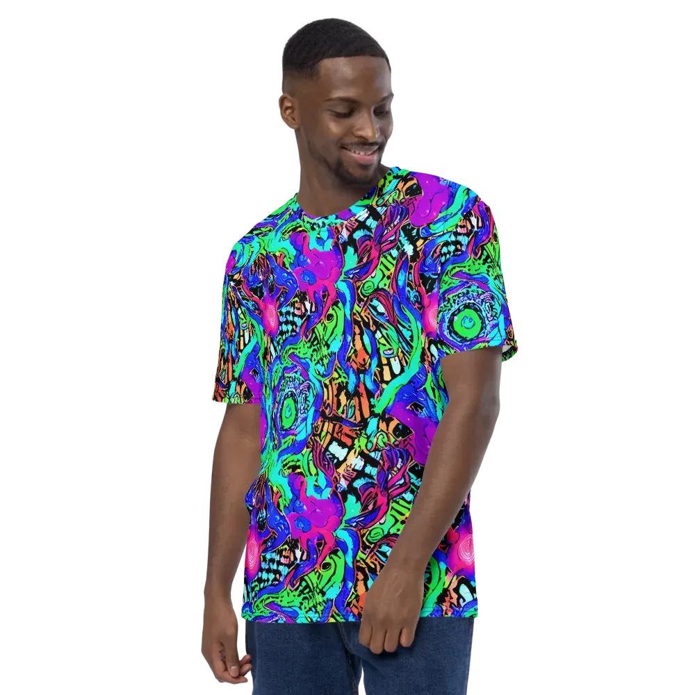 Hypercolor Jungle on Men's Crew Neck T-Shirt — Left