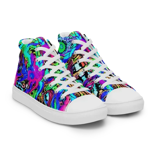 Hypercolor Jungle on a Men's High Top Canvas Shoes