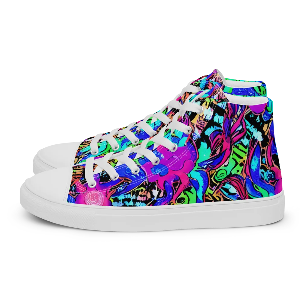 Hypercolor Jungle on Men's High Top Canvas Shoes — Left