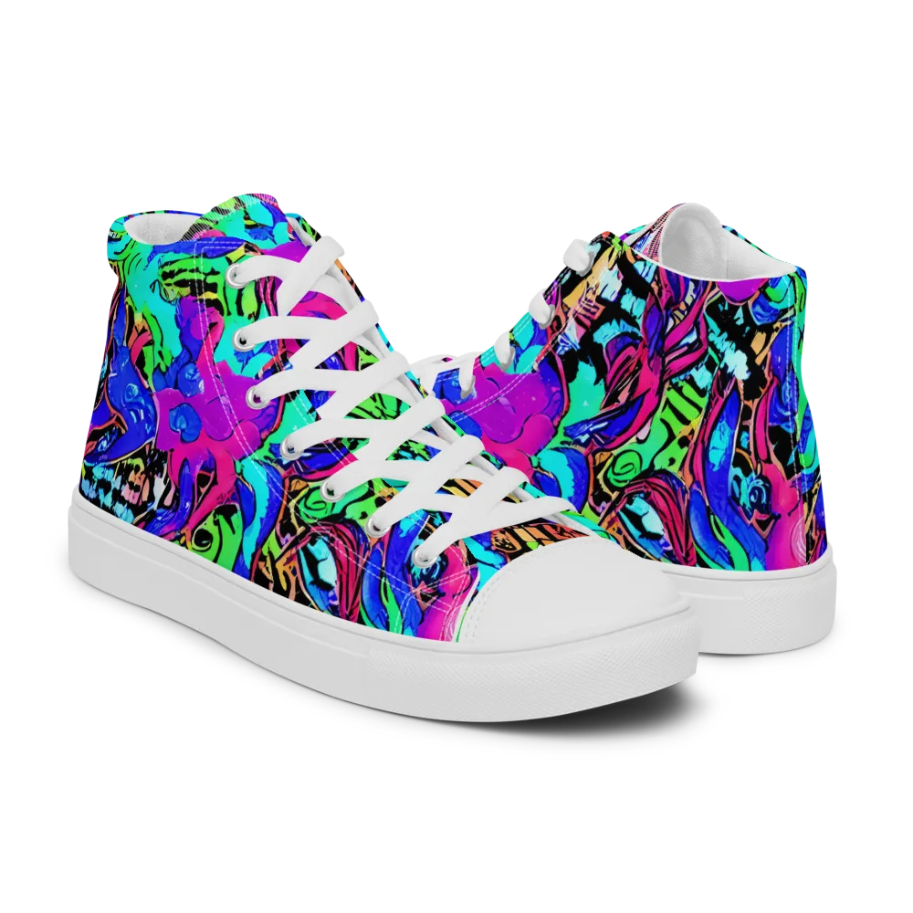 Hypercolor Jungle on Men's High Top Canvas Shoes — Right