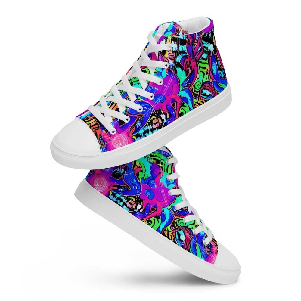 Hypercolor Jungle on Men's High Top Canvas Shoes — Front