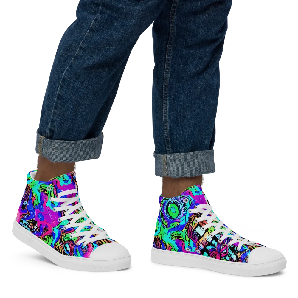 Hypercolor Jungle on Men's High Top Canvas Shoes — Right