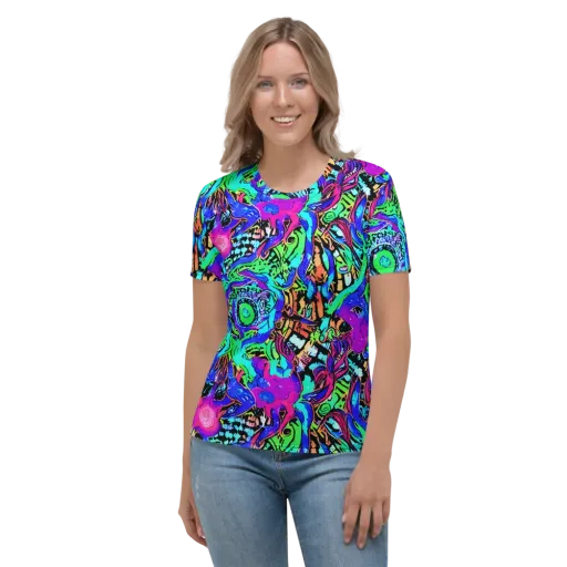 Hypercolor Jungle on a Women's Crew Neck T-Shirt