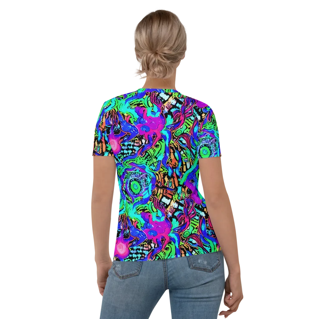 Hypercolor Jungle on Women's Crew Neck T-Shirt — Back