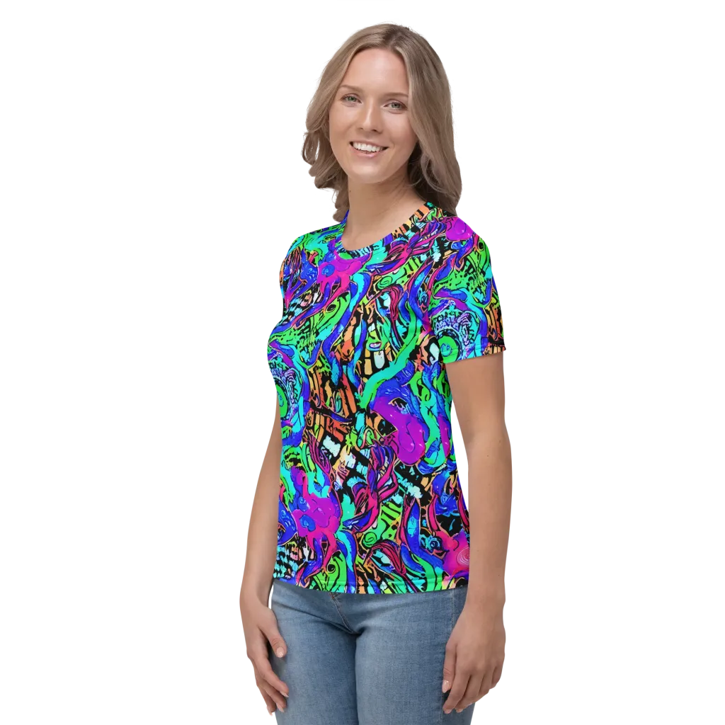 Hypercolor Jungle on Women's Crew Neck T-Shirt — Left