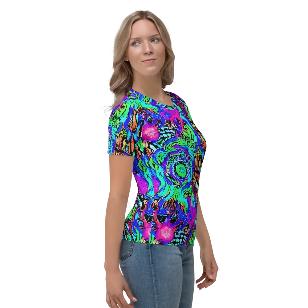 Hypercolor Jungle on Women's Crew Neck T-Shirt — Right