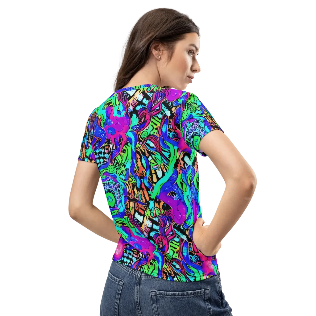 Hypercolor Jungle on Women's Crew Neck T-Shirt — Back