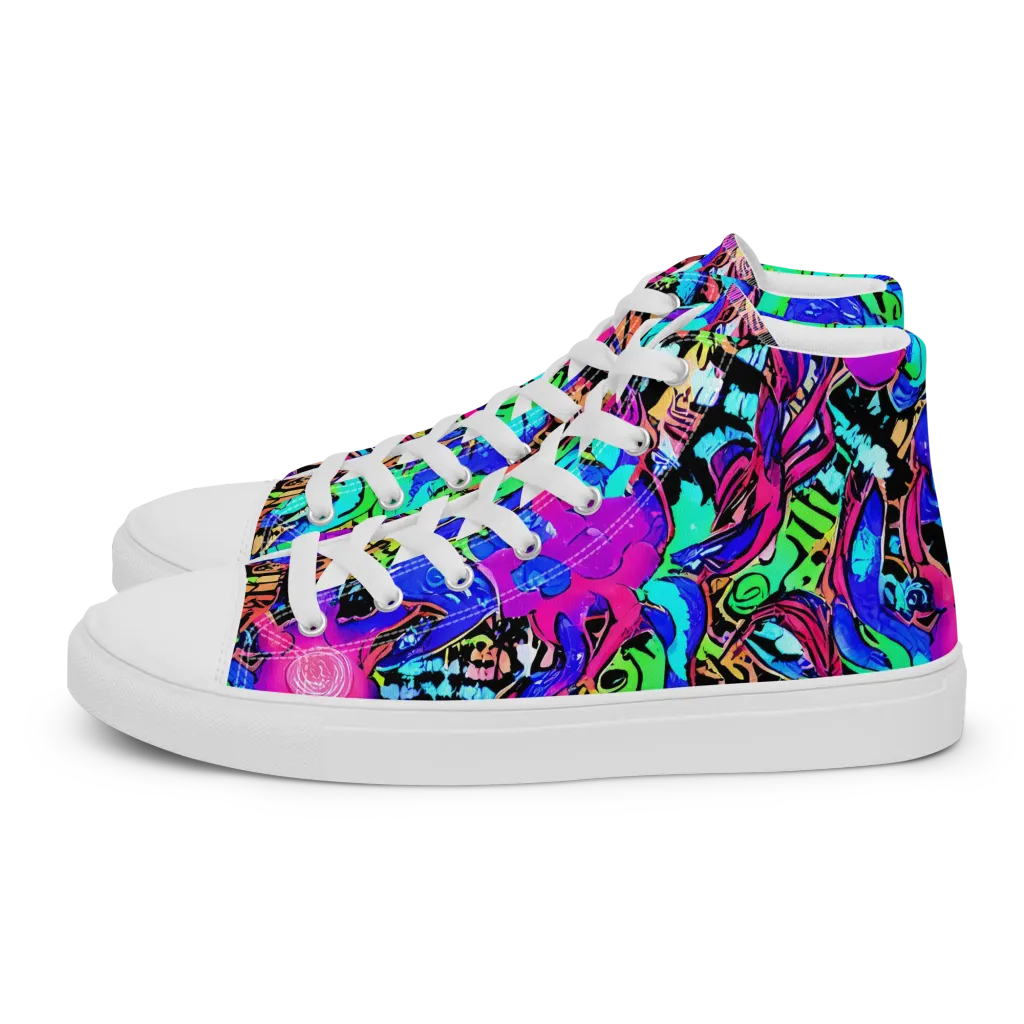 Hypercolor Jungle on Women's High Top Canvas Shoes — Left