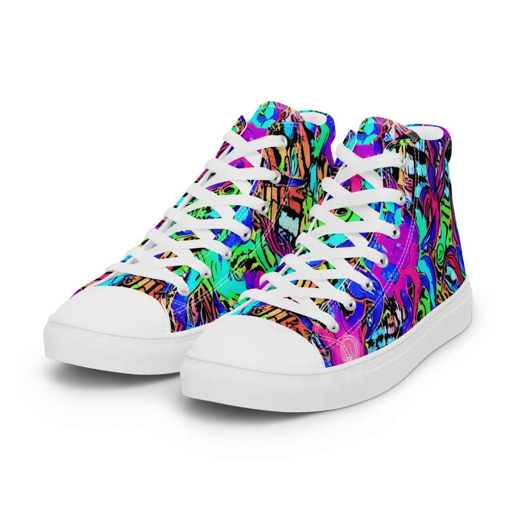 Hypercolor Jungle on Women's High Top Canvas Shoes — Left Front