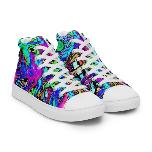 Hypercolor Jungle on a Women's High Top Canvas Shoes