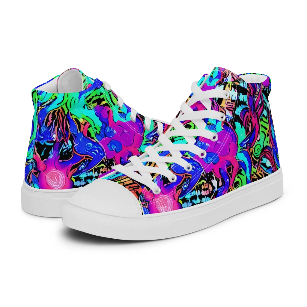 Hypercolor Jungle on Women's High Top Canvas Shoes — Left