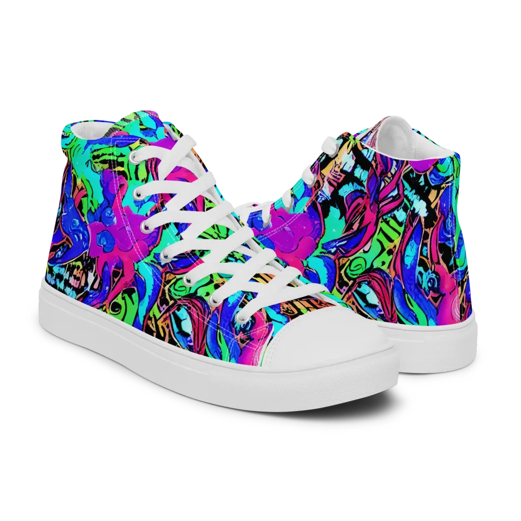 Hypercolor Jungle on Women's High Top Canvas Shoes — Right