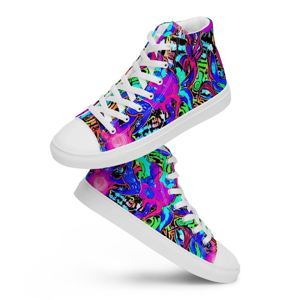 Hypercolor Jungle on Women's High Top Canvas Shoes — Front