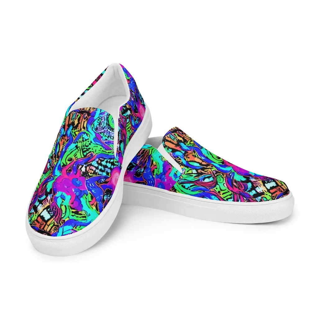 Hypercolor Jungle on Men's Slip-On Canvas Shoes — Left Front