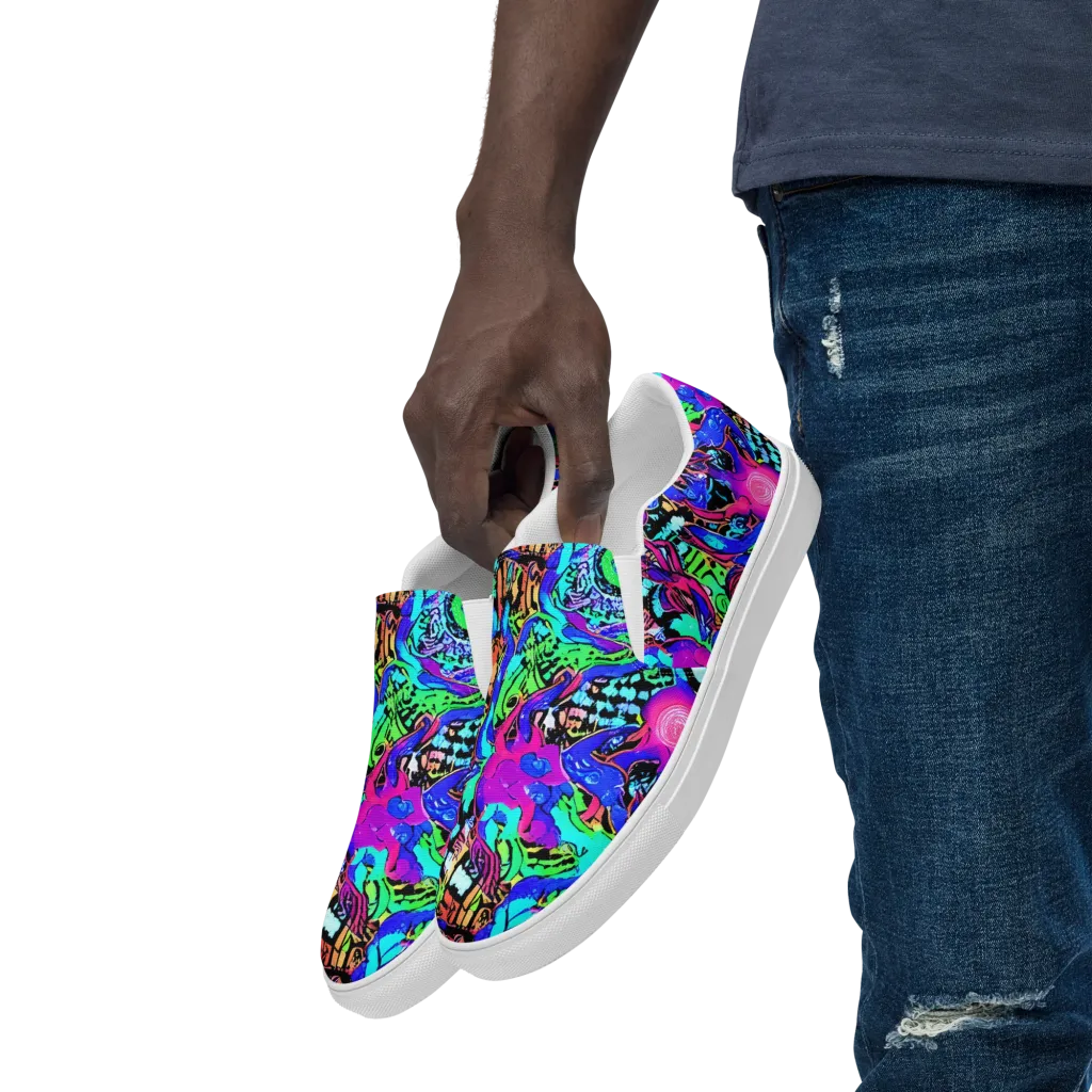 Hypercolor Jungle on Men's Slip-On Canvas Shoes — Left Front