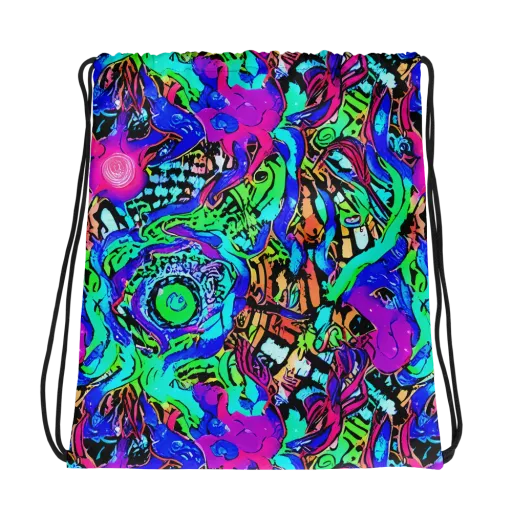 Hypercolor Jungle on a Drawstring Bag